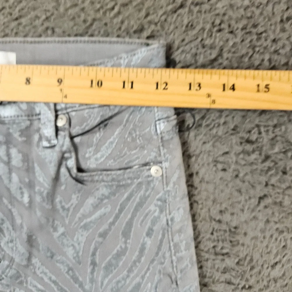 7 For All Mankind Womens Super Skinny Jeans Grey Zebra Metallic Animal Print‎ 24